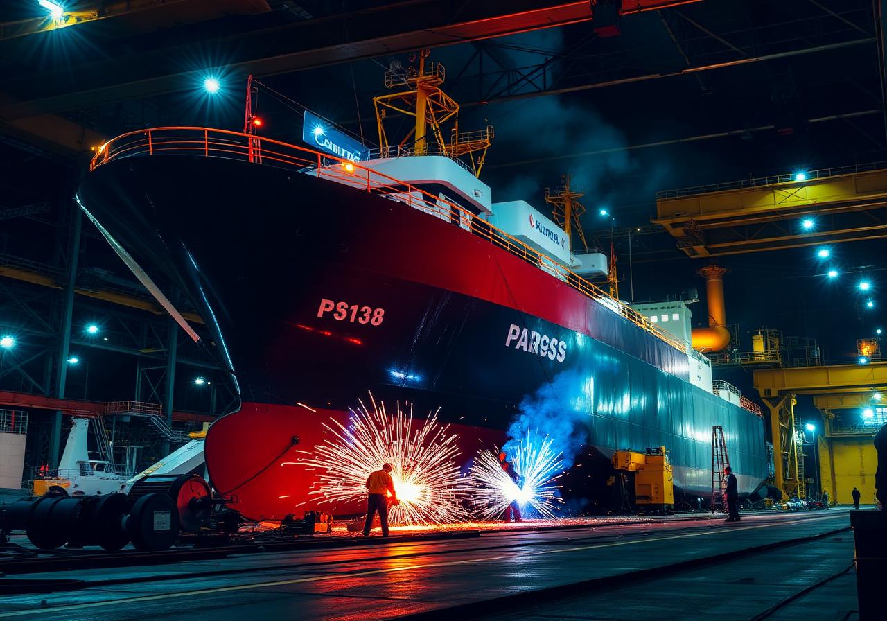 Shipyard welding operation